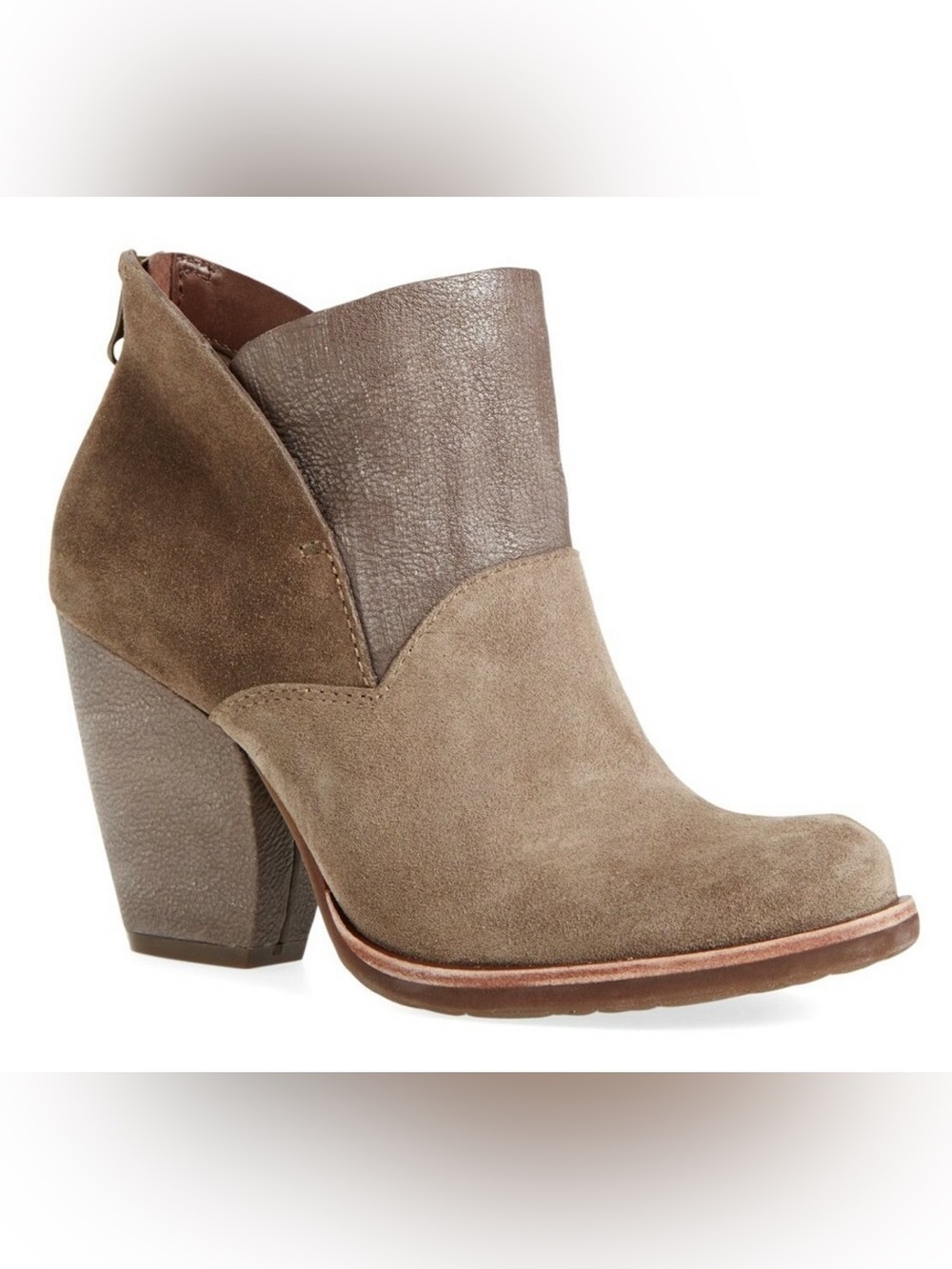Kork-Ease Women's Castenada Boot Size 10 Block Heel Bootie Taupe Tan Suede